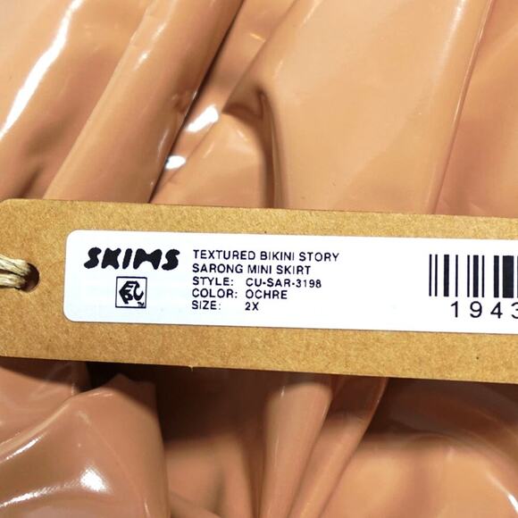 Skims Swim Mini Skirt Women 2X Ochre Textured Bikini Story Sarong Cover Up Beach - Picture 2 of 15